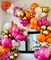 203pcs Pink Orange Balloon Garland Arch Kit, Hot Pink Orange Metallic Gold Latex Balloons for Tropical Engagement Bridal Shower Bachelorette Birthday Party Balloons Decorations